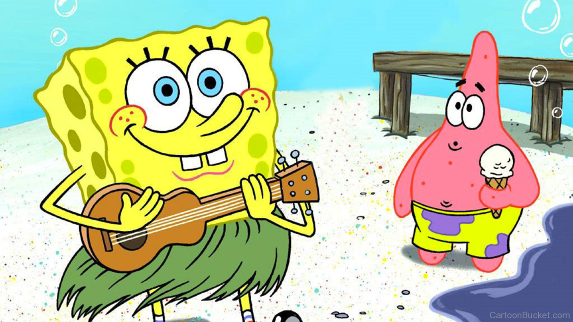 Spongebob playing uke