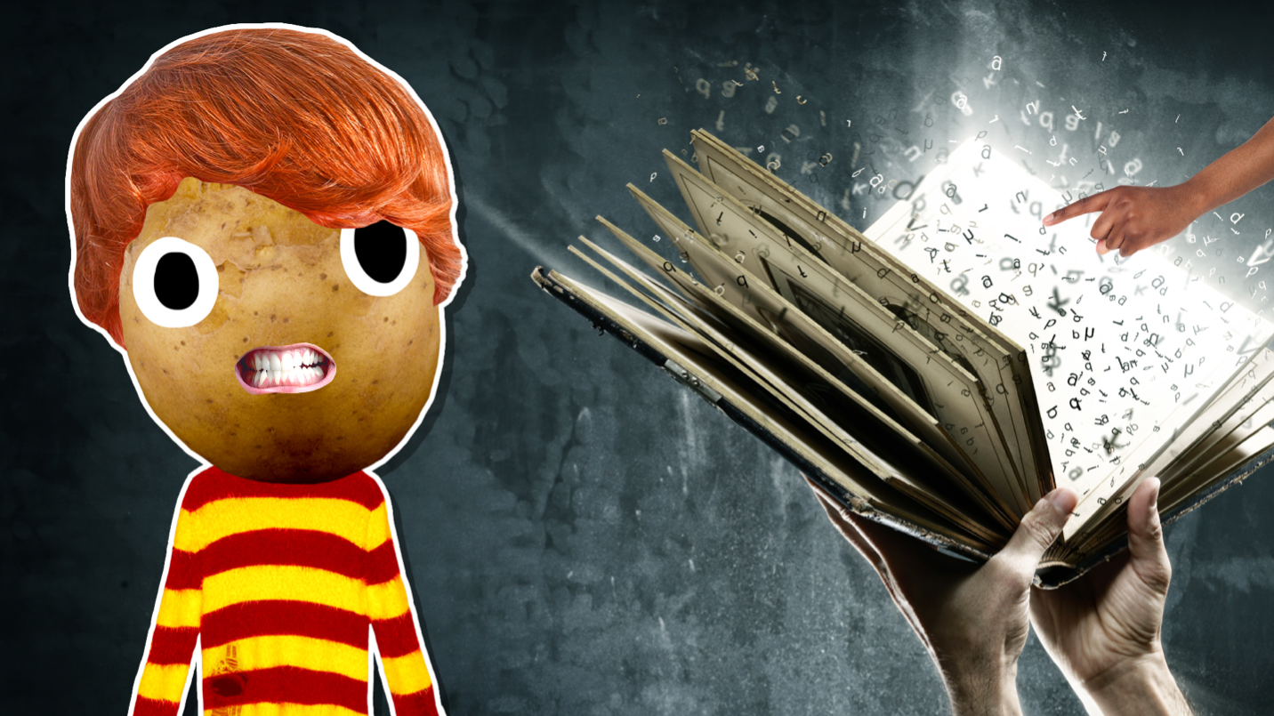 Ron Weasley and a book of spells