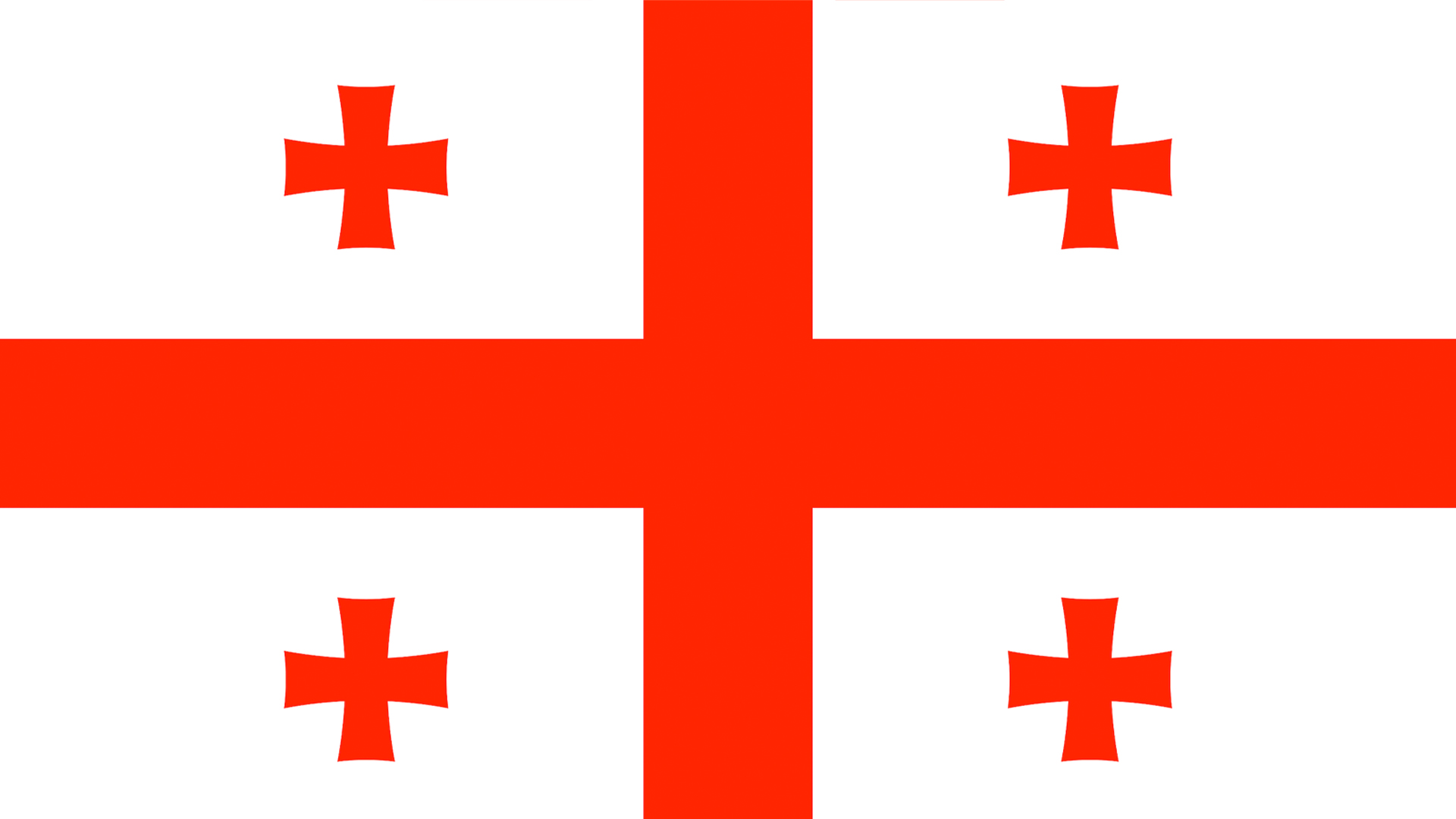 A flag bearing five red crosses