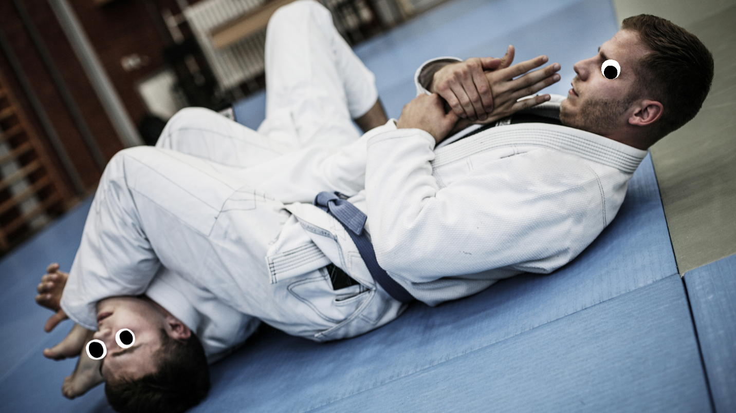 Two men practising Judo