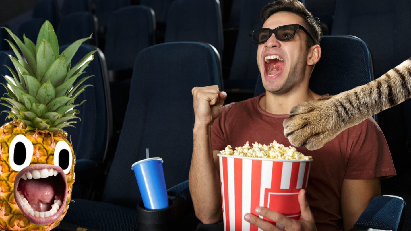 A man enjoying a 3D film in the cinema