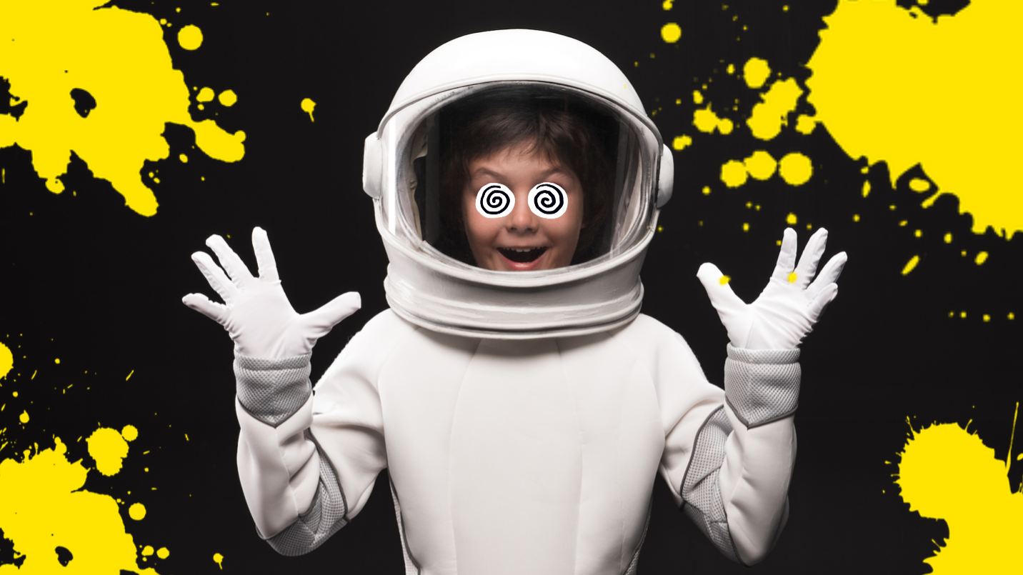 A child wearing a spacesuit