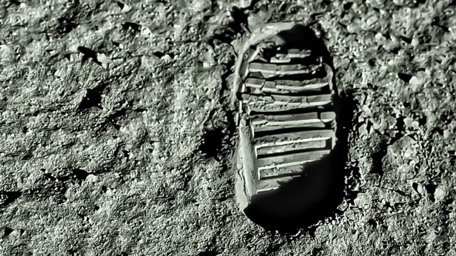 Buzz Aldrin's footprint on the Moon