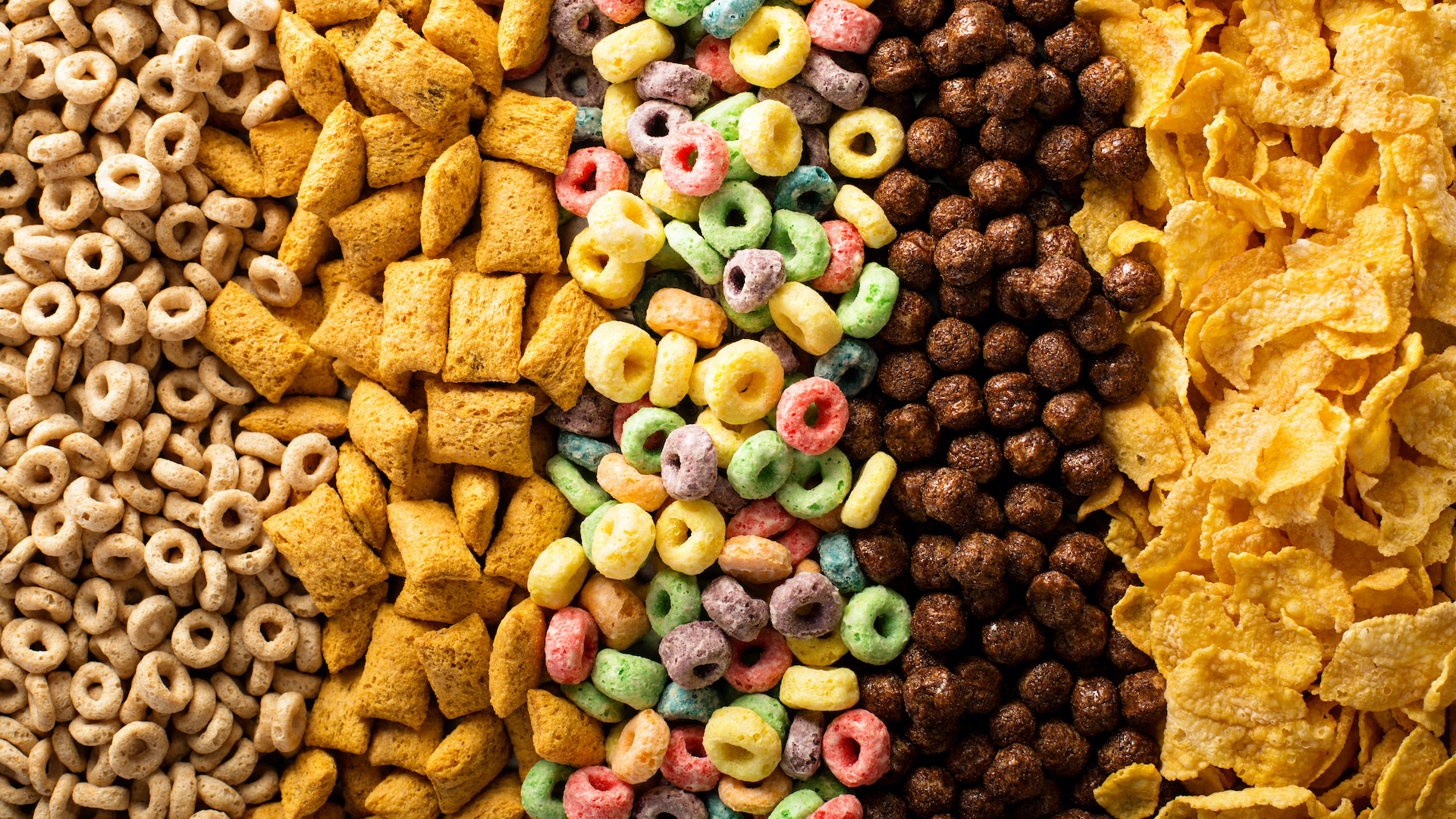 A selection of breakfast cereal