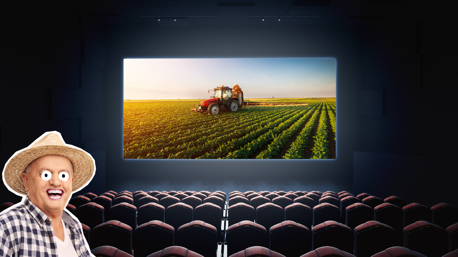 A farmer at the cinema