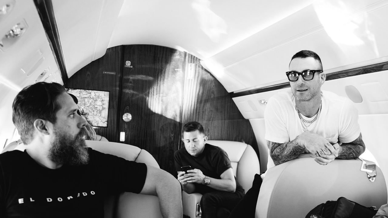 Maroon 5 on a plane