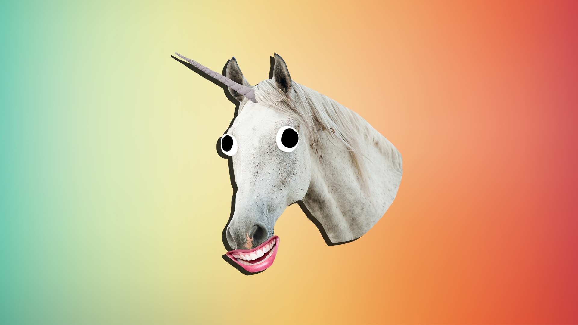 A grinning unicorn