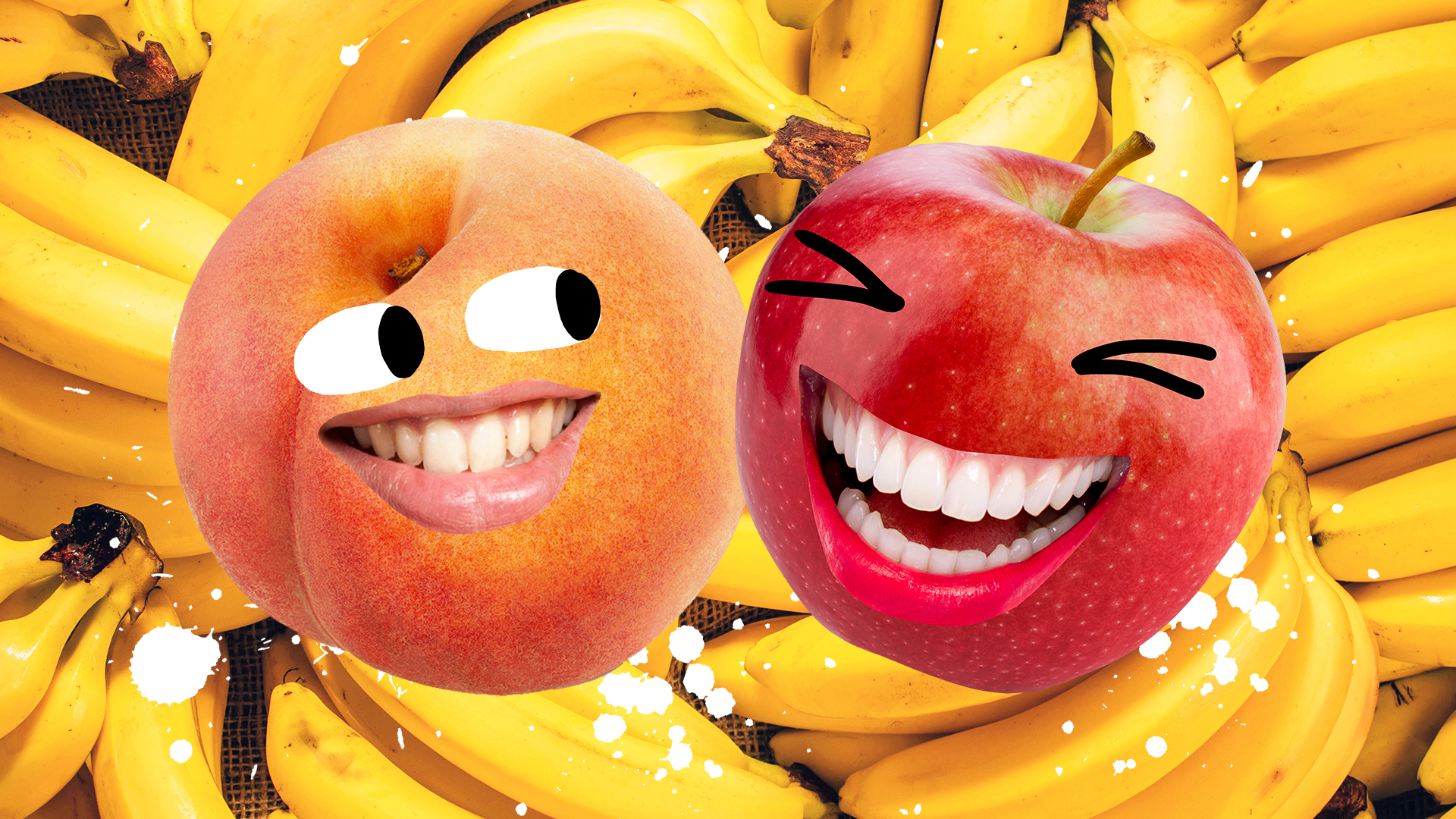A peach and an apple