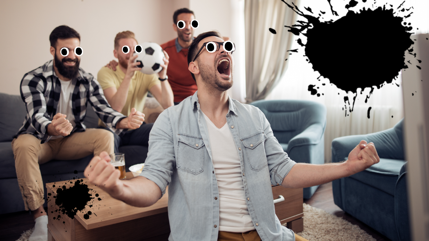 Men watching football on tv