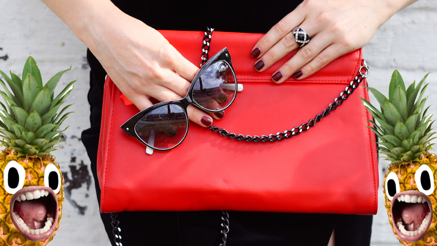 A red handbag 