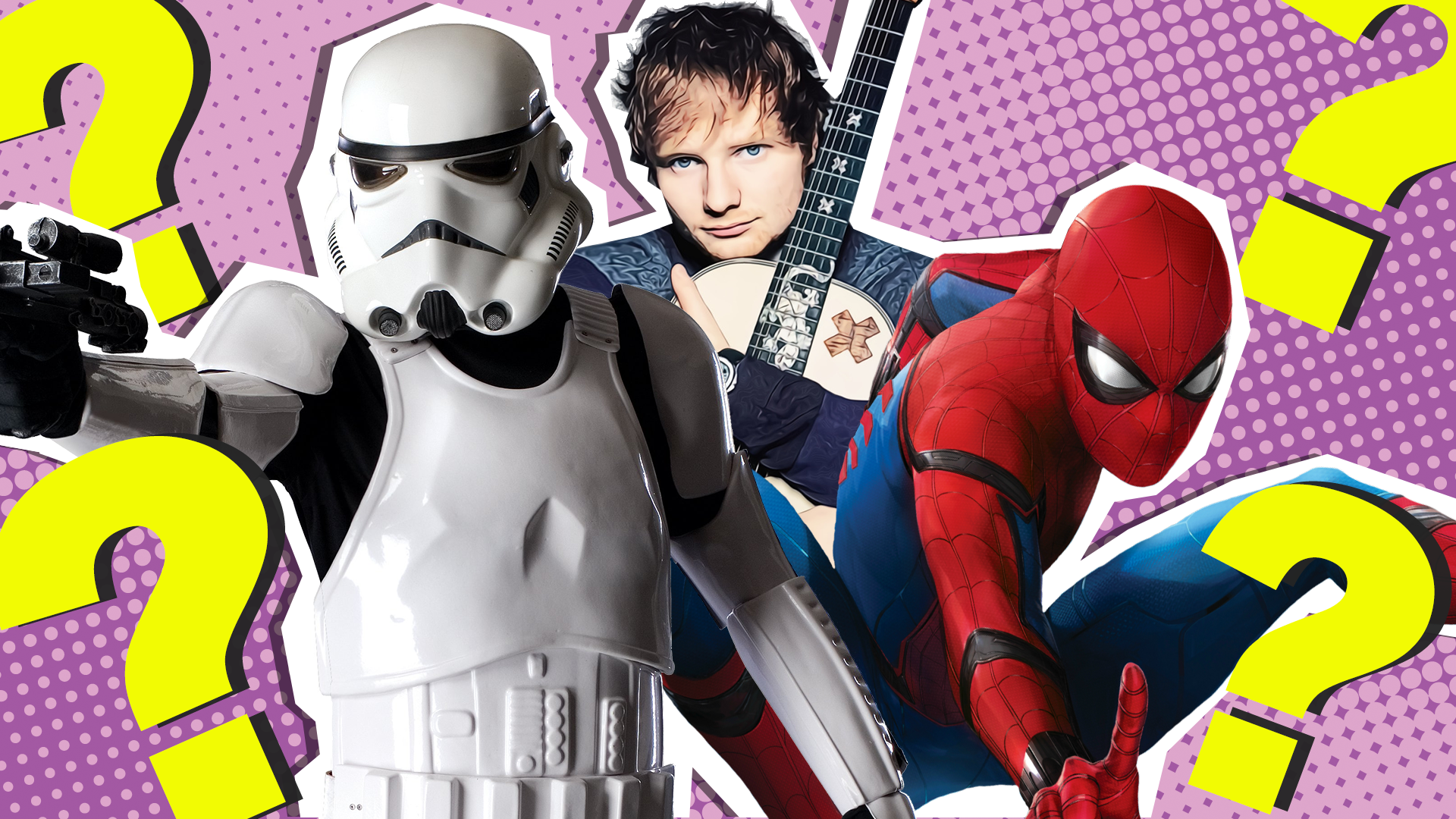 Stormtrooper, Ed Sheeran and Spider-Man