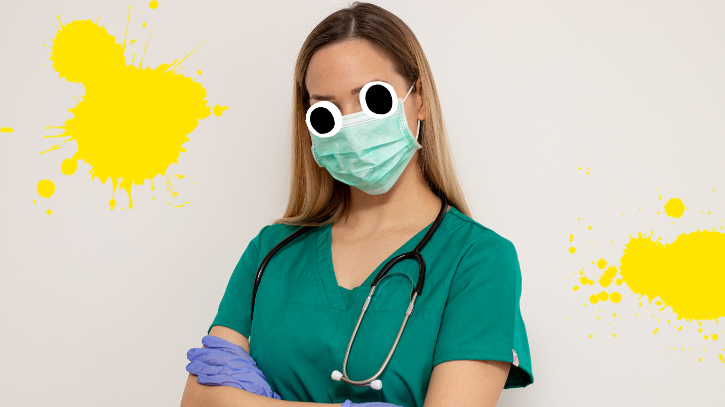 Female doctor in scrubs