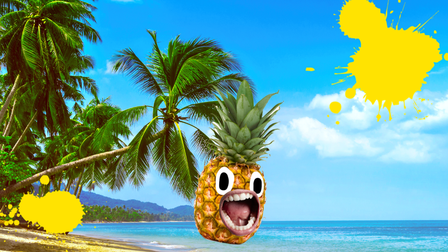 Pineapple on a beach 