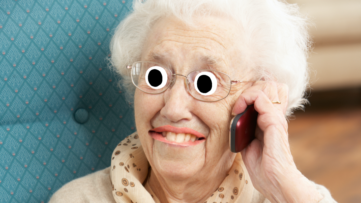 A gran on the phone