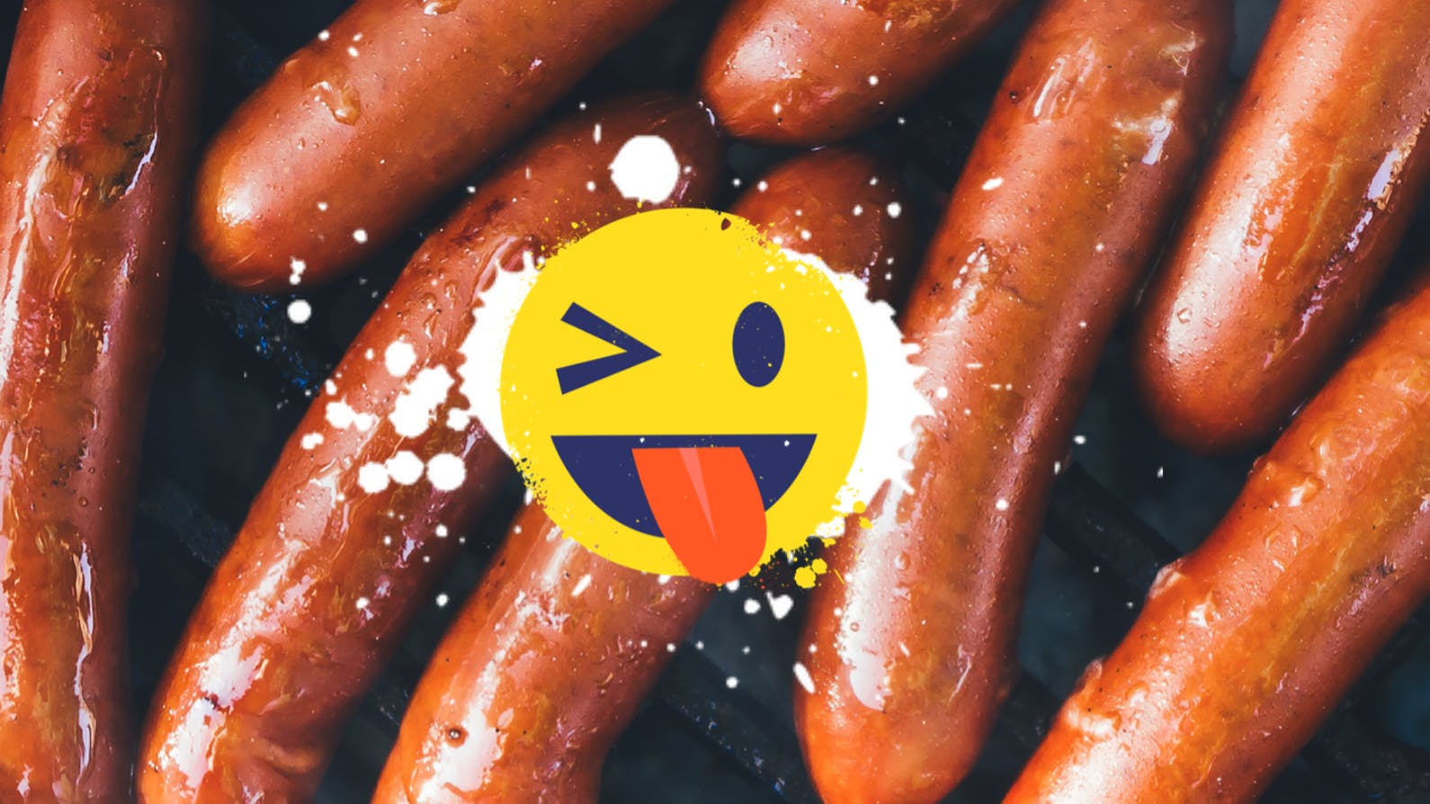 A smiley face surrounded by sausages