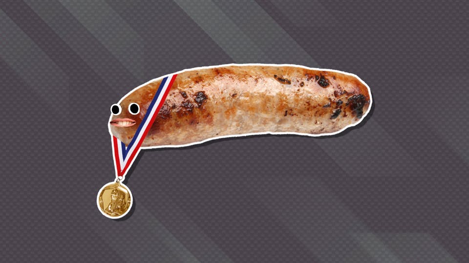 Sausage with a gold medal