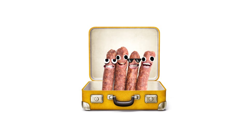 Sausages in a case
