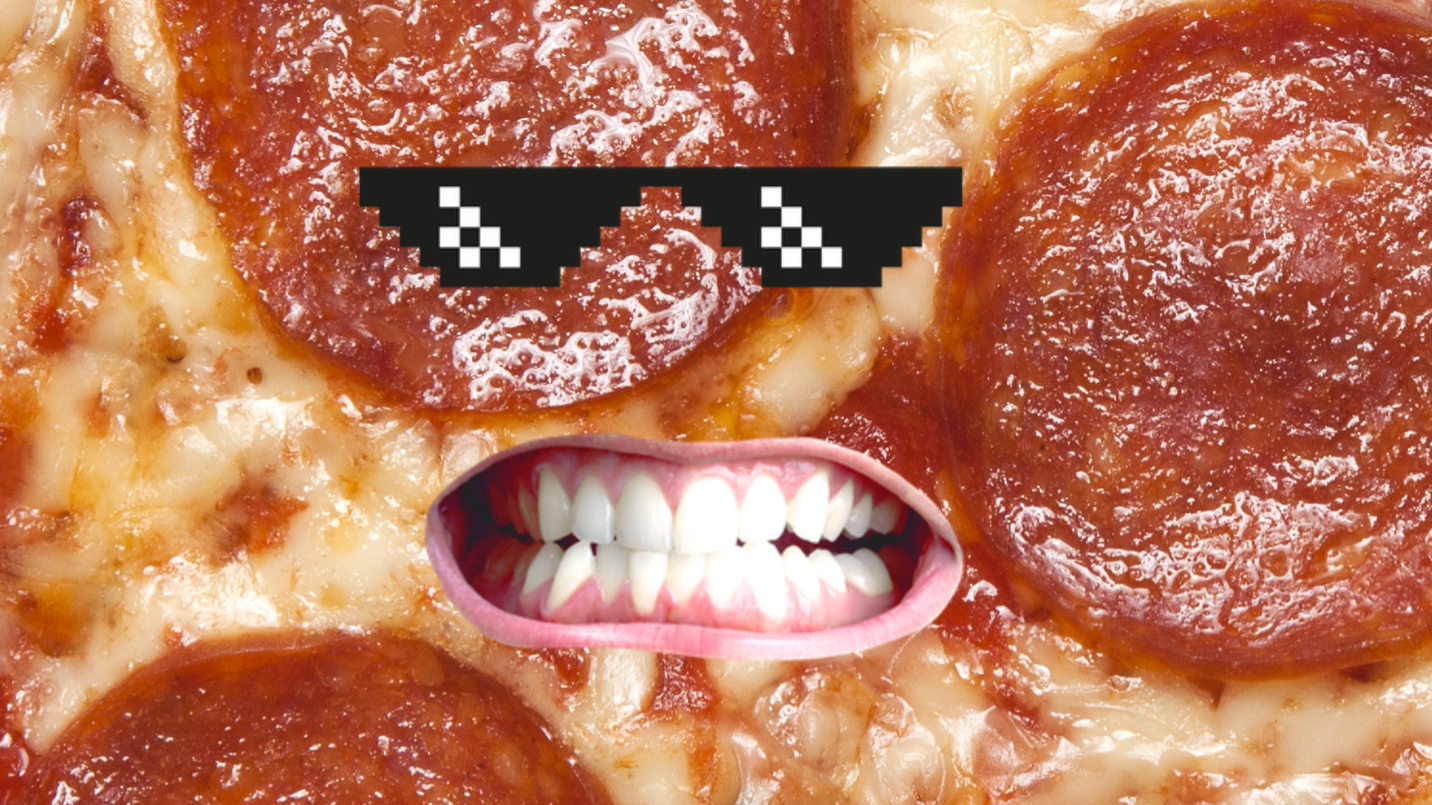 Pizza with face