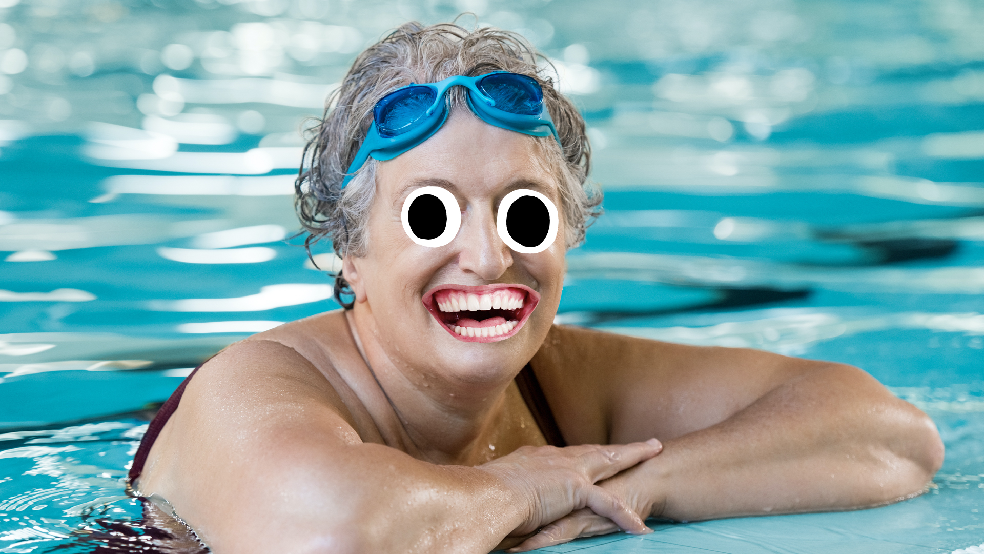 A lady in a swimming pool 