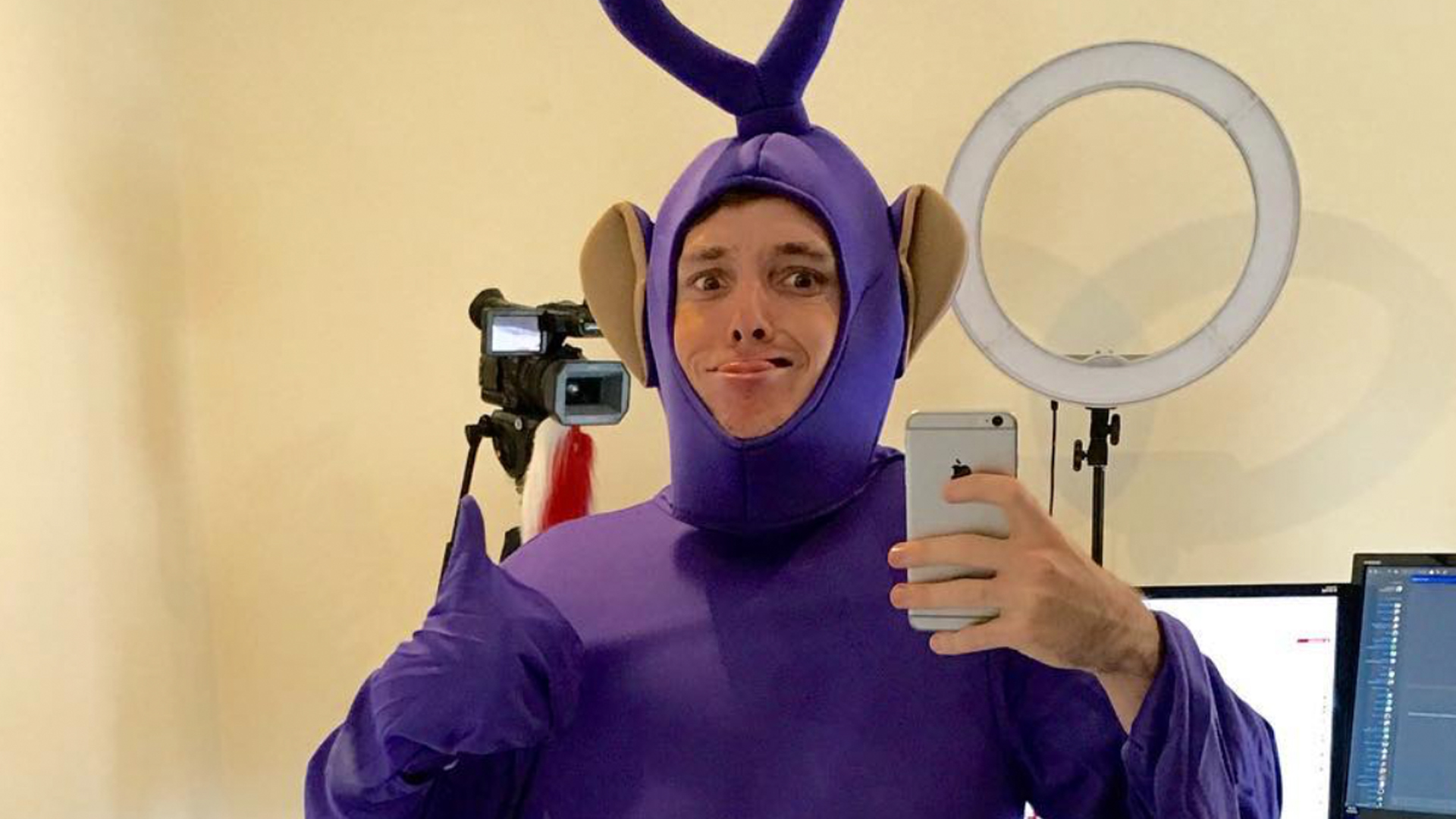 LazarBeam dressed as a Teletubby