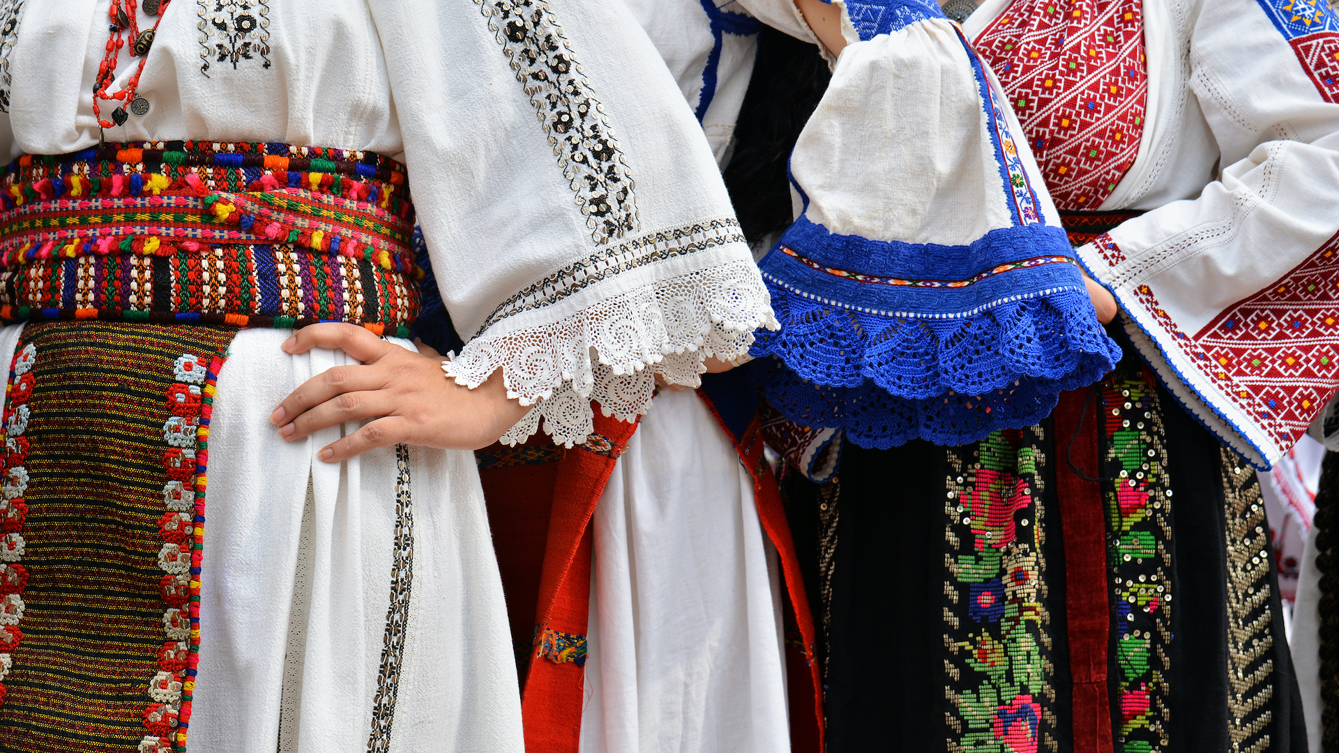 Beautiful traditional costumes from Dobrogea , Romania