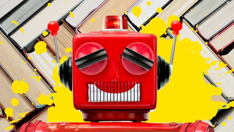Smiling red robot