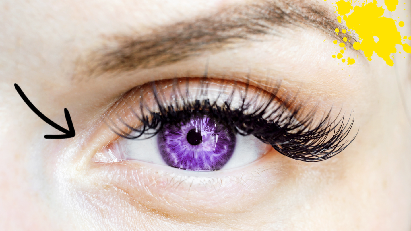 Woman's eye with purple iris