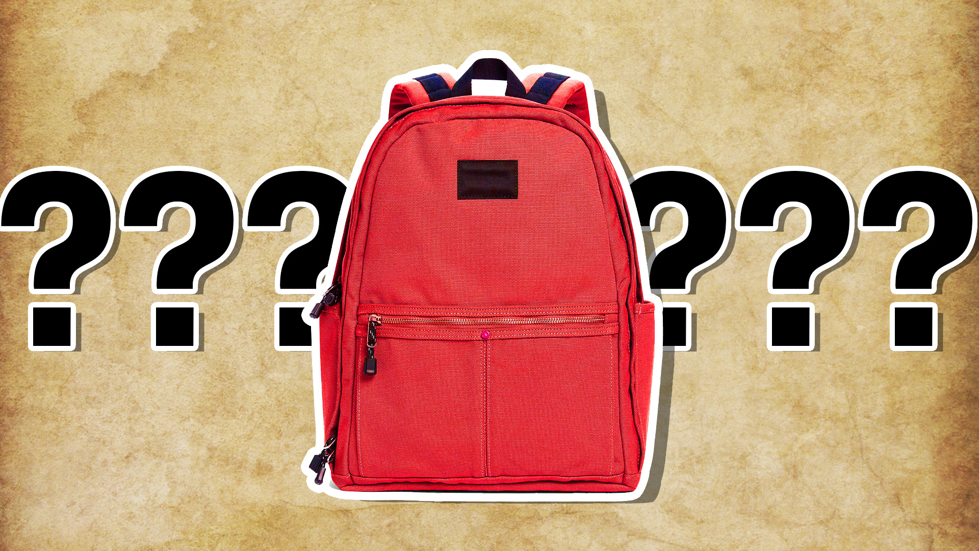 A red backpack with a secret package of gold