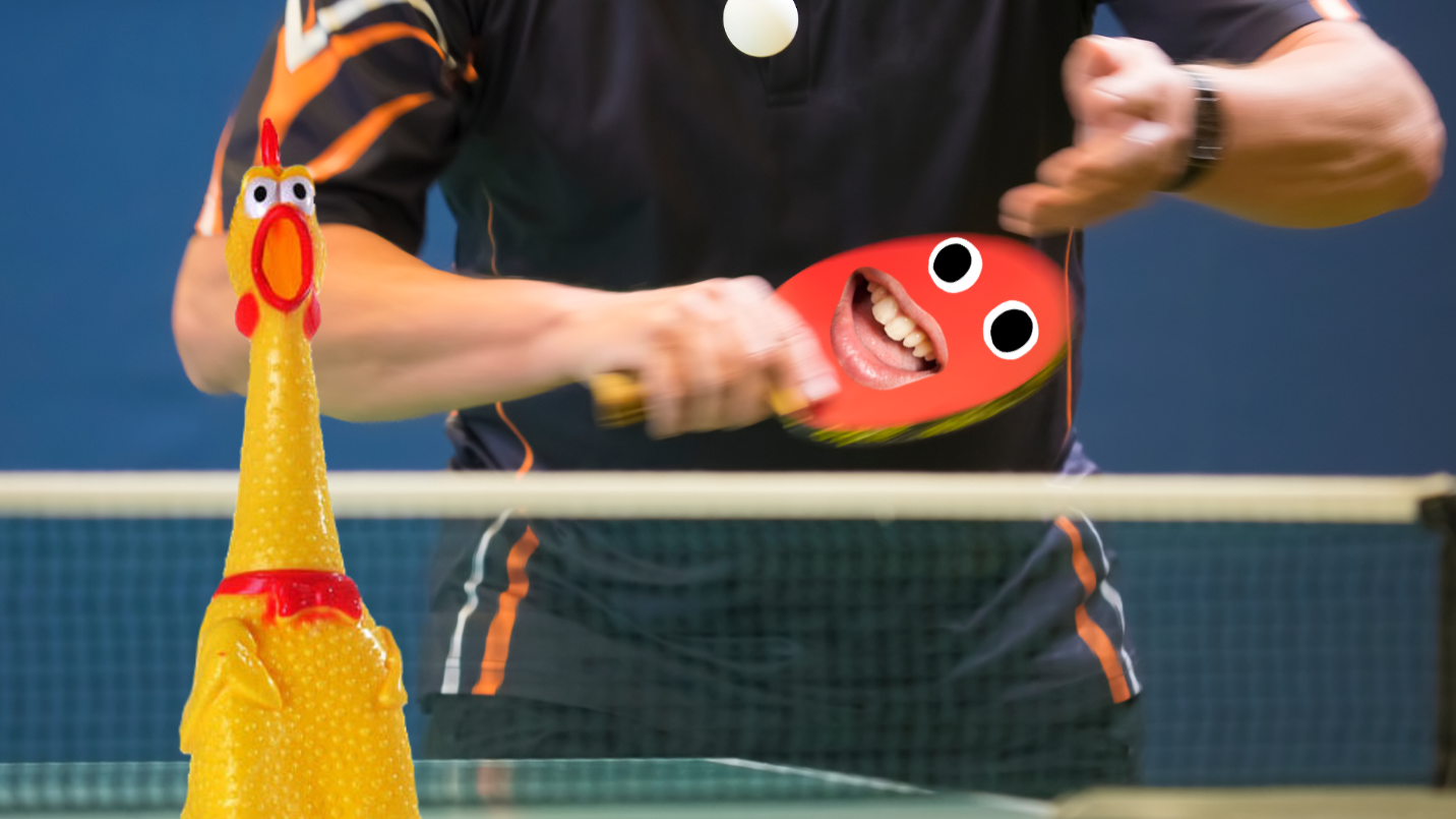 Man serving in table tennis