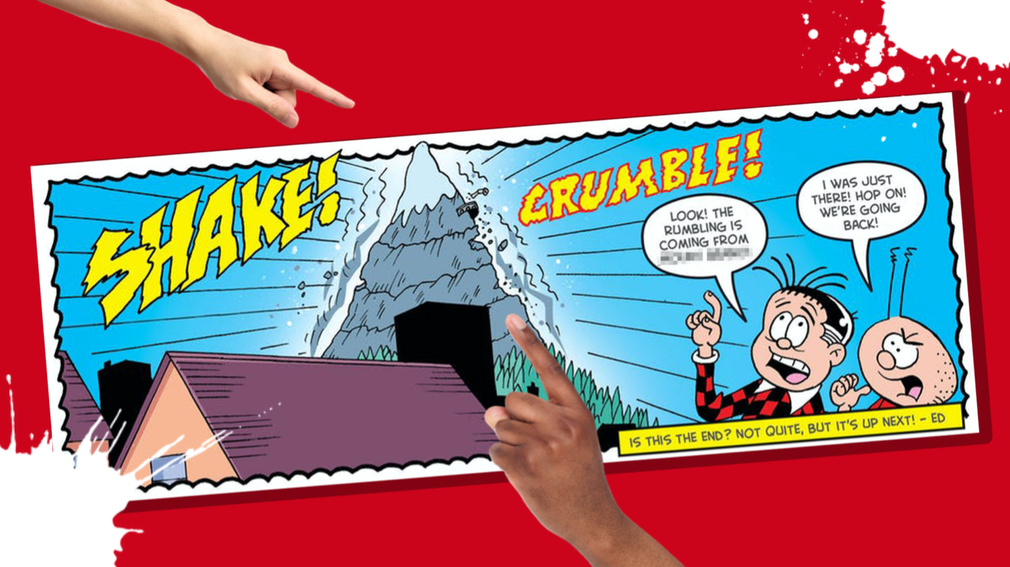 A mountain features in the Beano comic