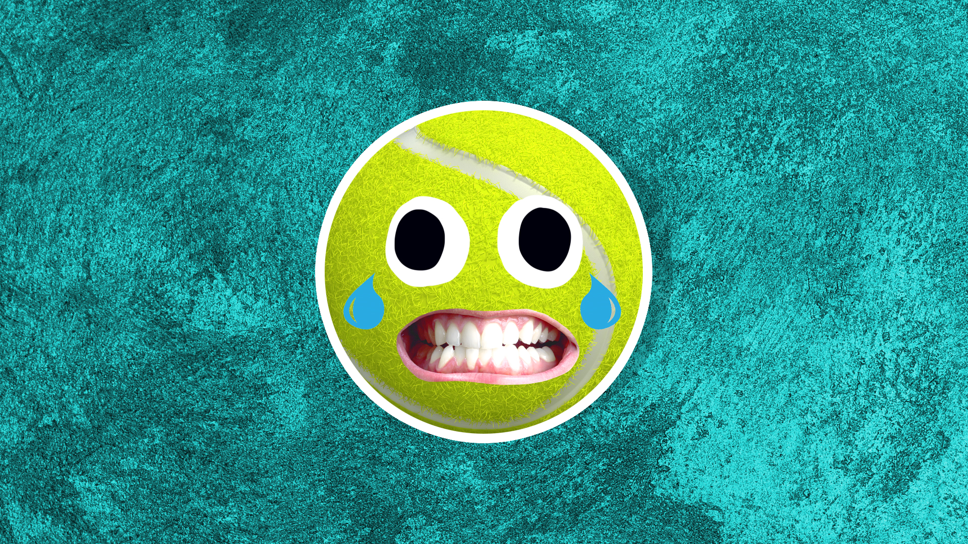 A smiling tennis ball