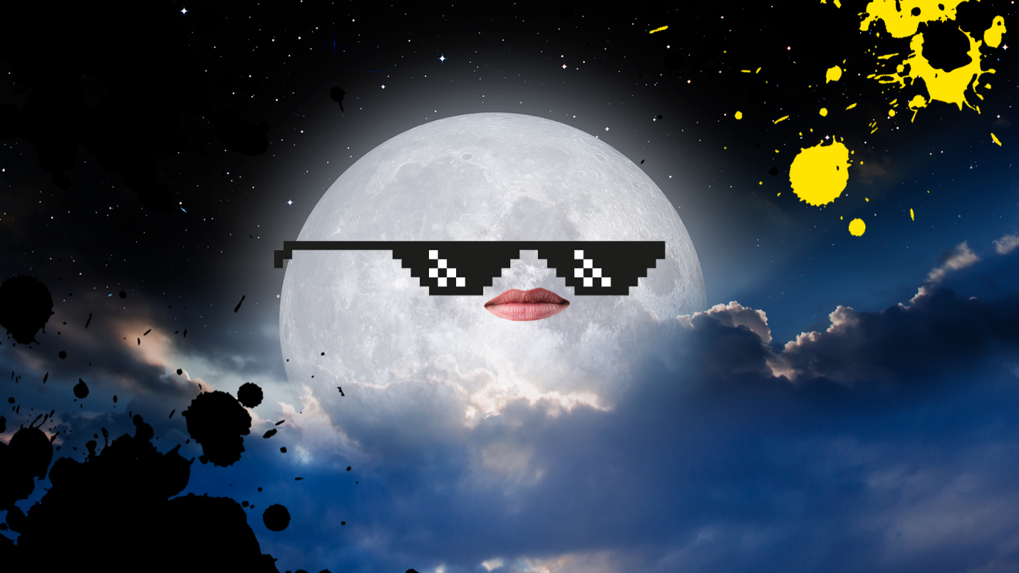 Moon in sunglasses