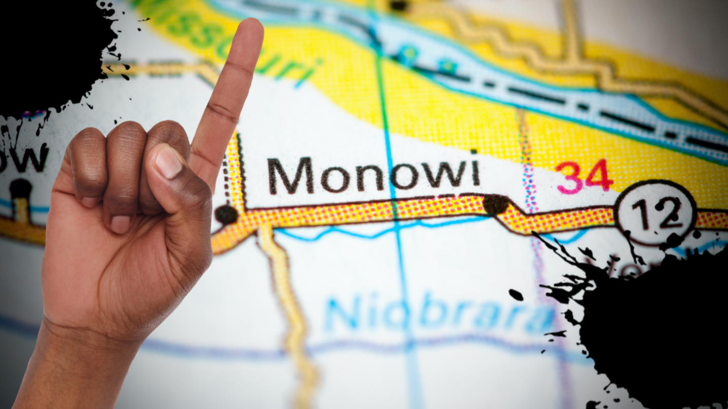 A map of Monowi, Nebraska