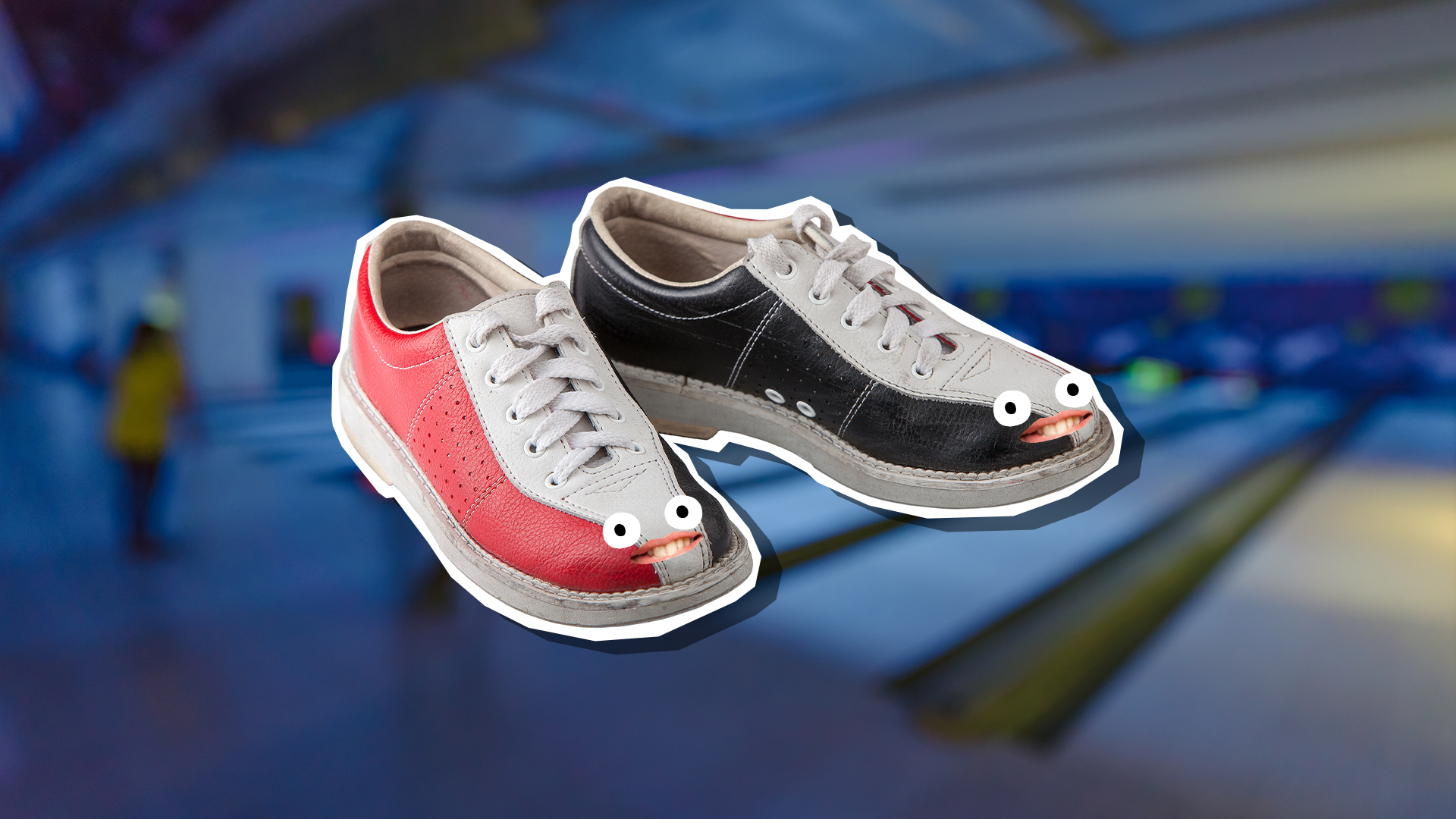 A pair of bowling shoes