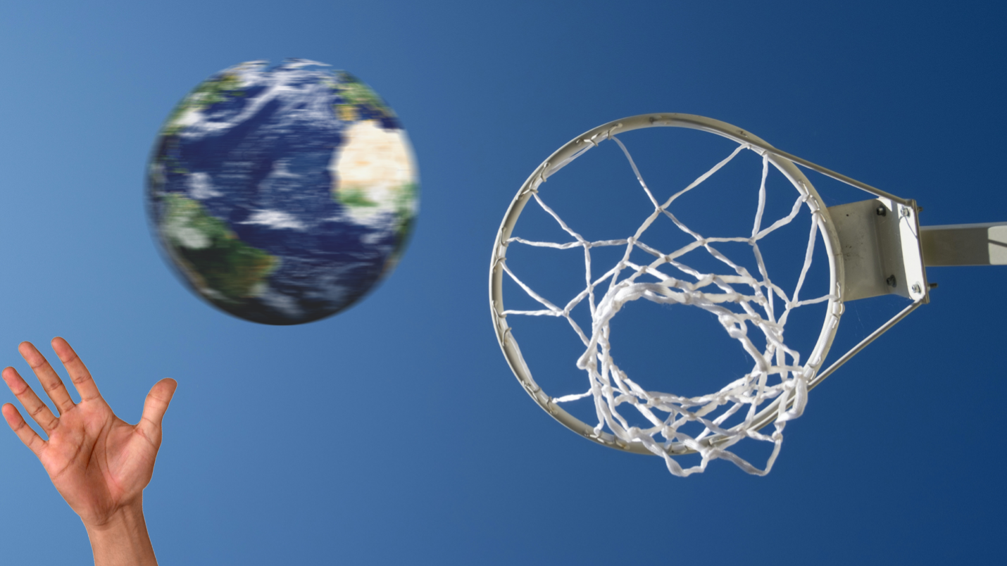 A netball which is actually the Earth