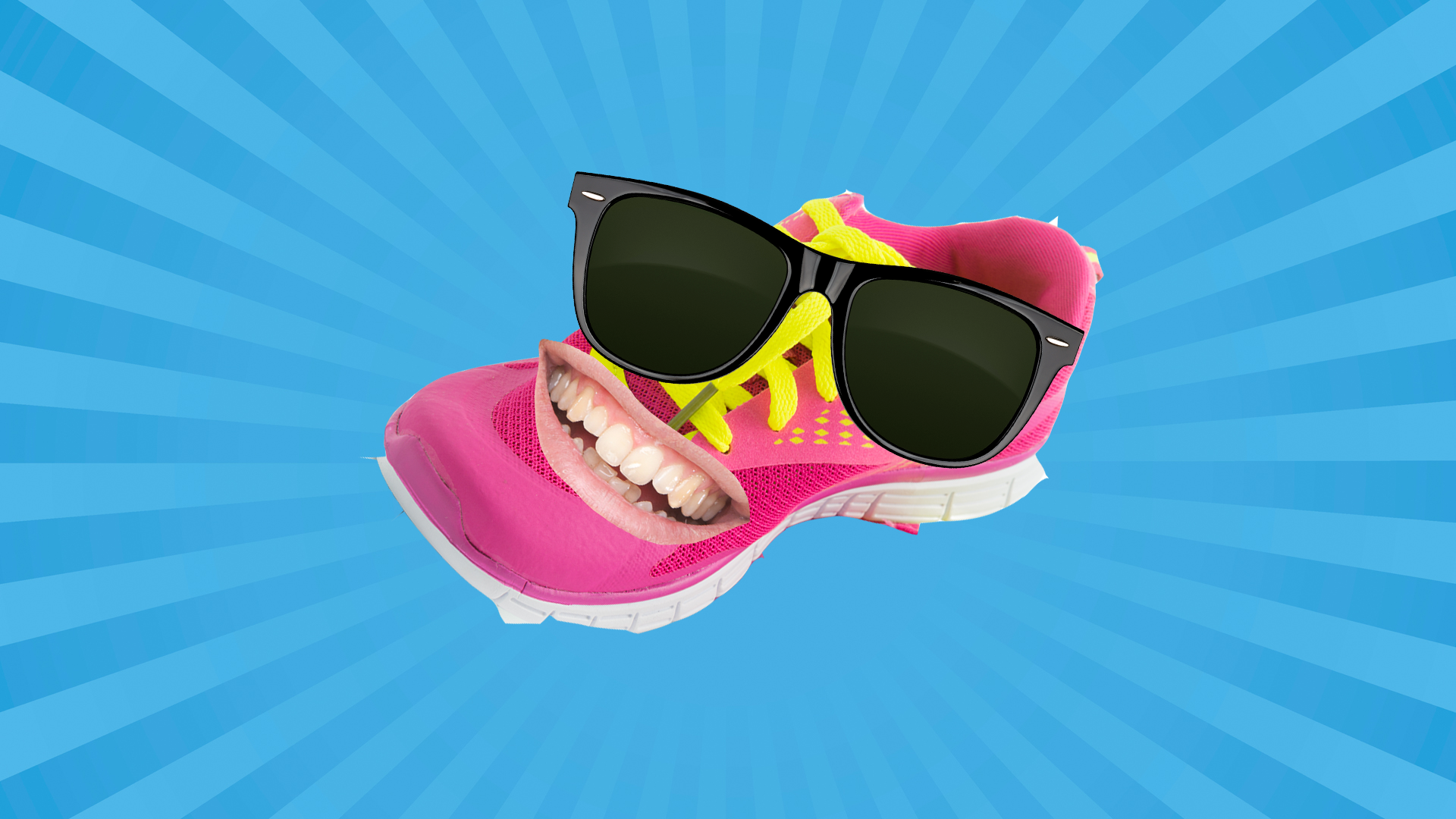 A grinning pink trainer