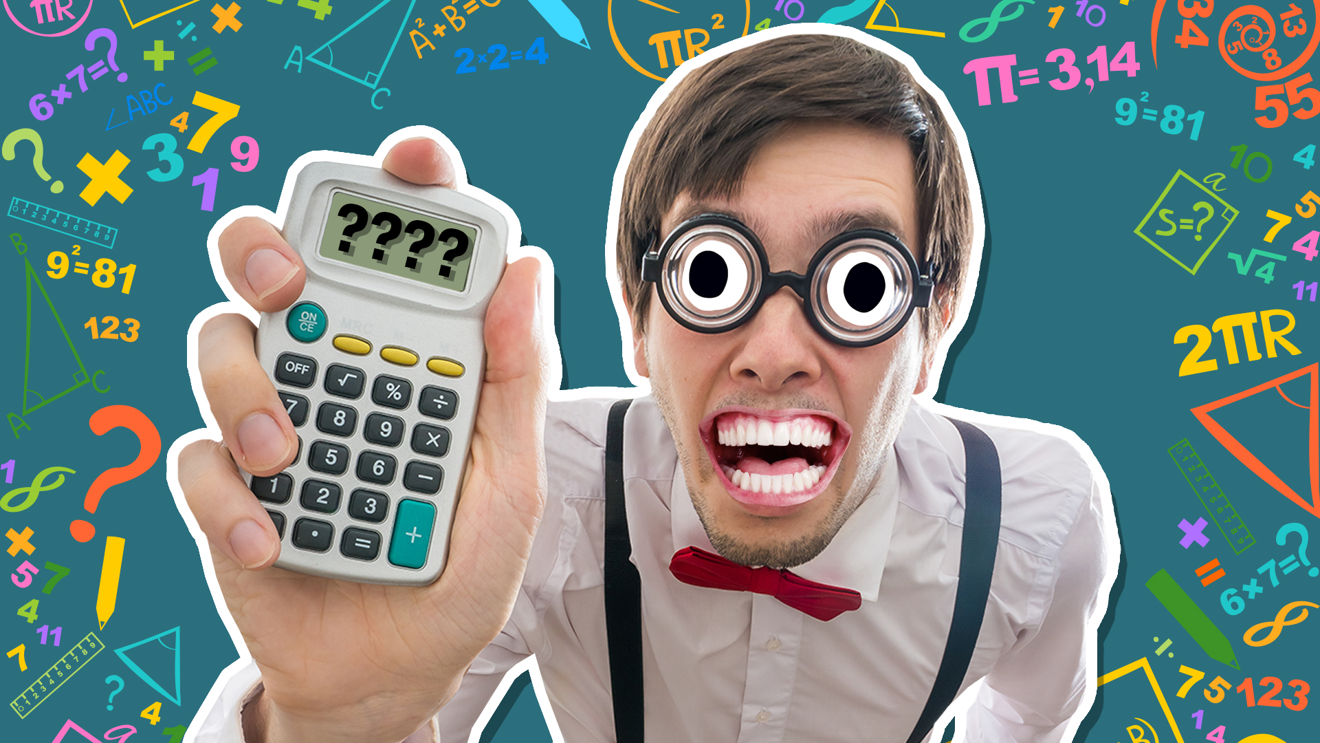 A man holding a calculator