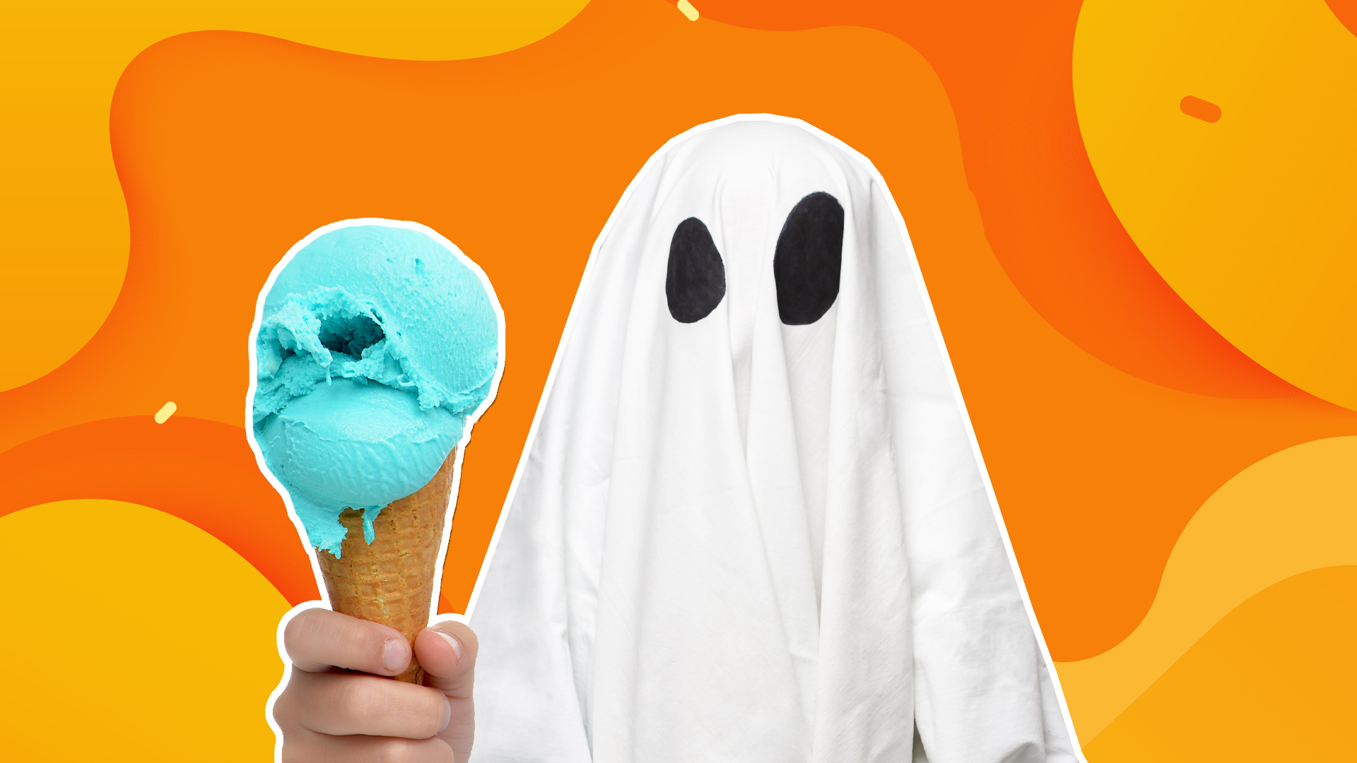 A ghost holding an ice cream
