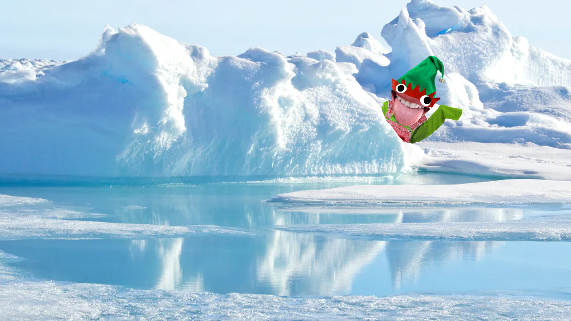 An elf on an ice shelf