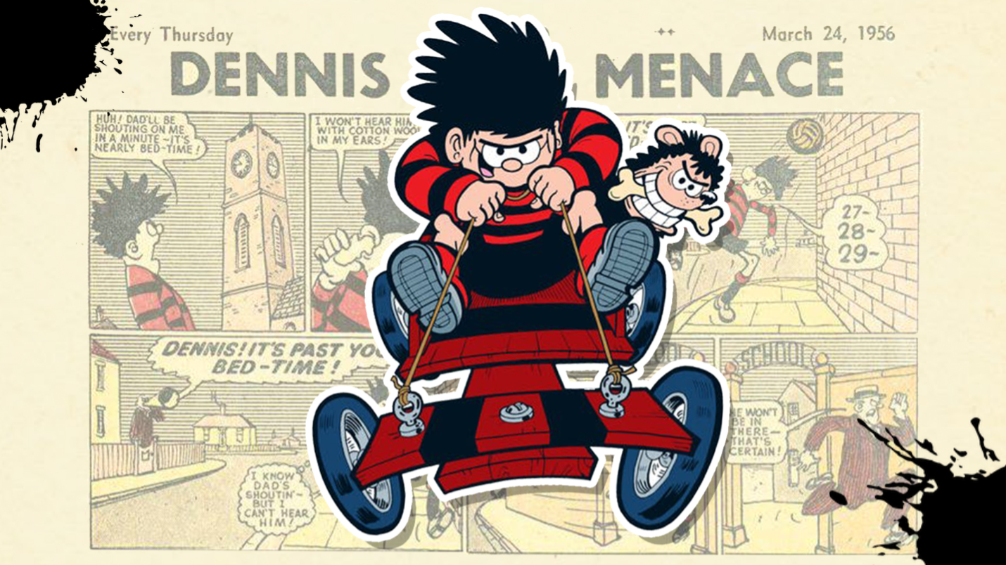 Dennis and Gnasher on a go-kart