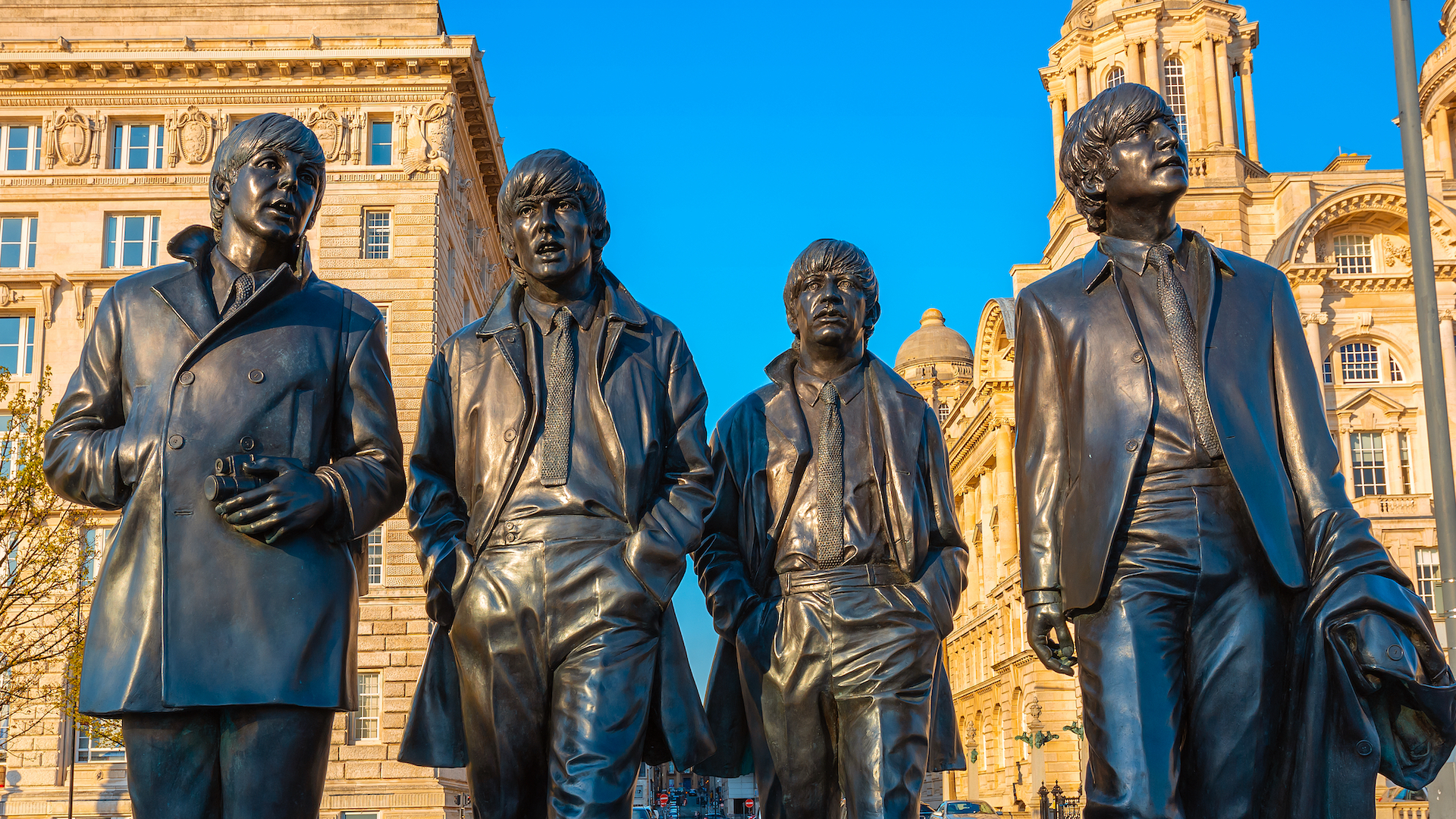 A statue of a band from Liverpool