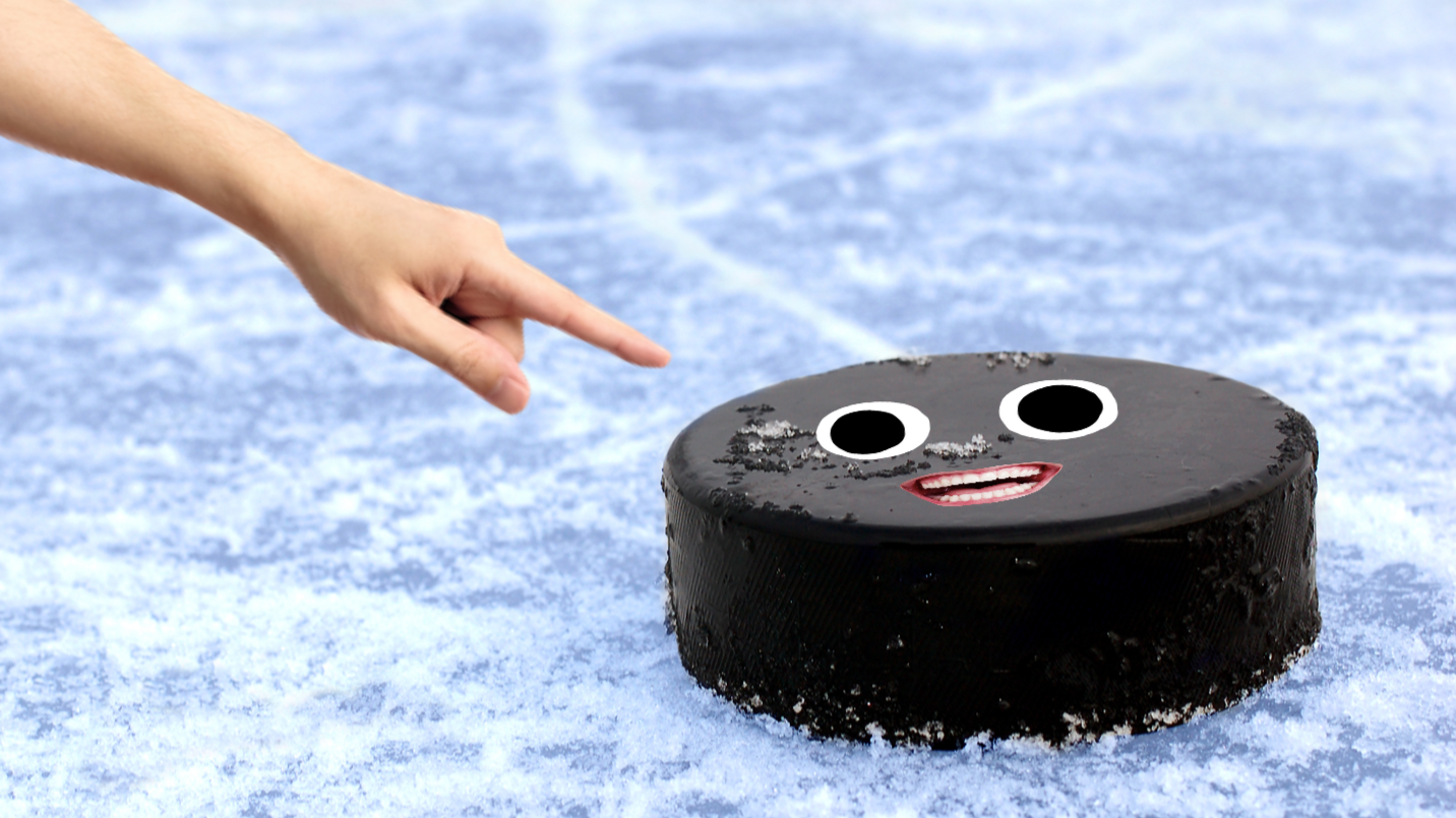 An ice hockey puck
