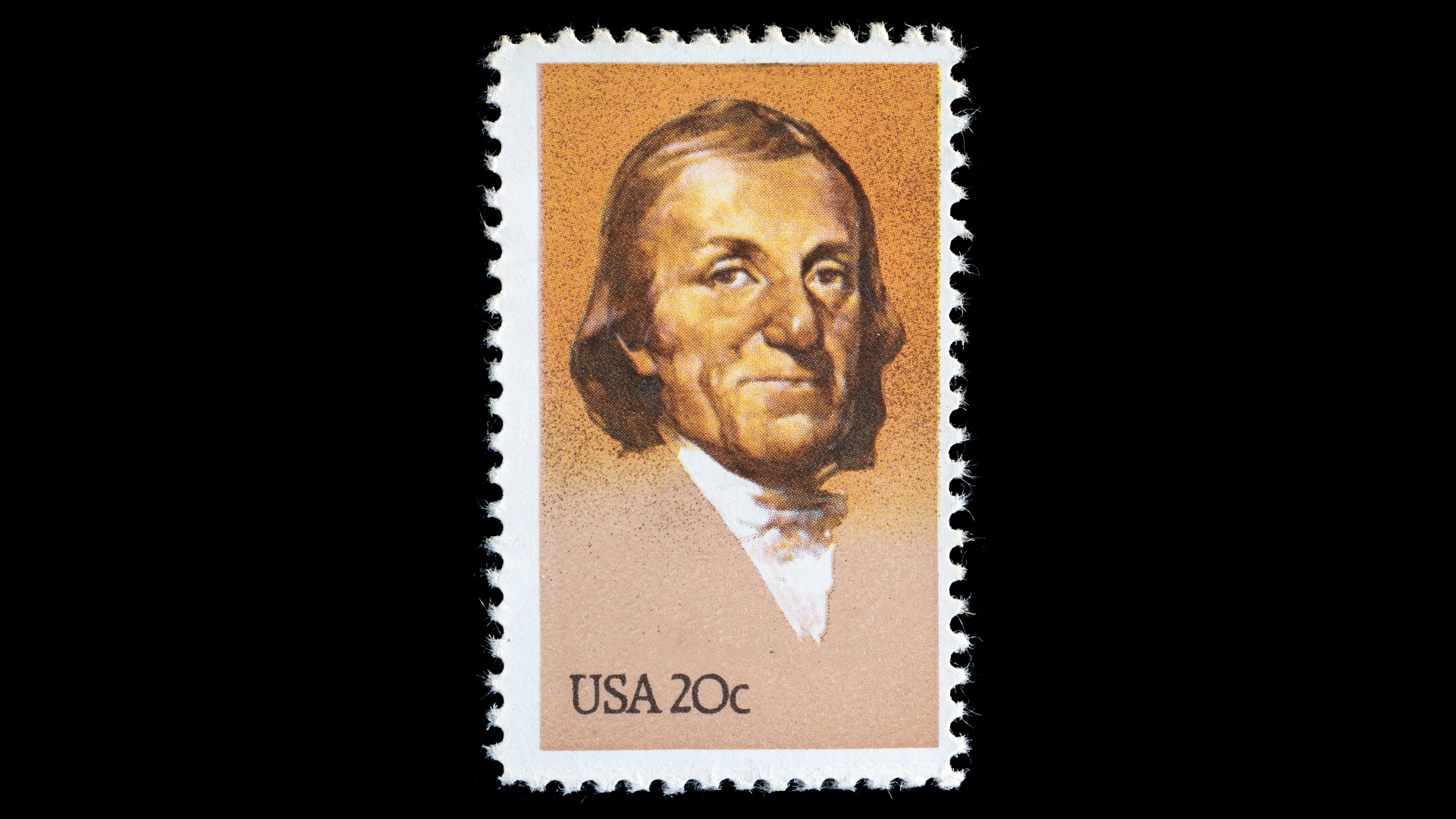 A scientist on a stamp
