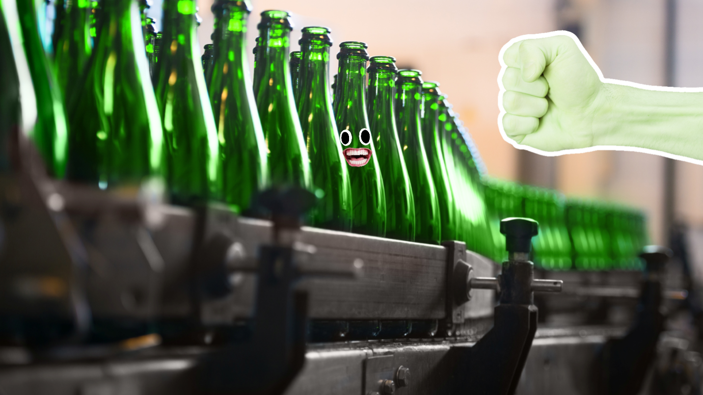 The Hulk at a bottling plant