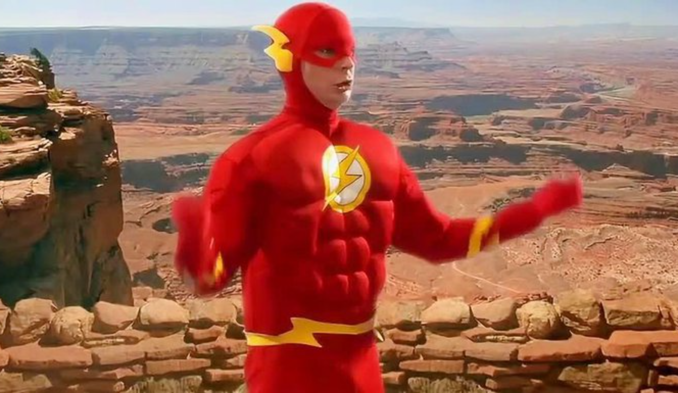 Sheldon dressed as The Flash