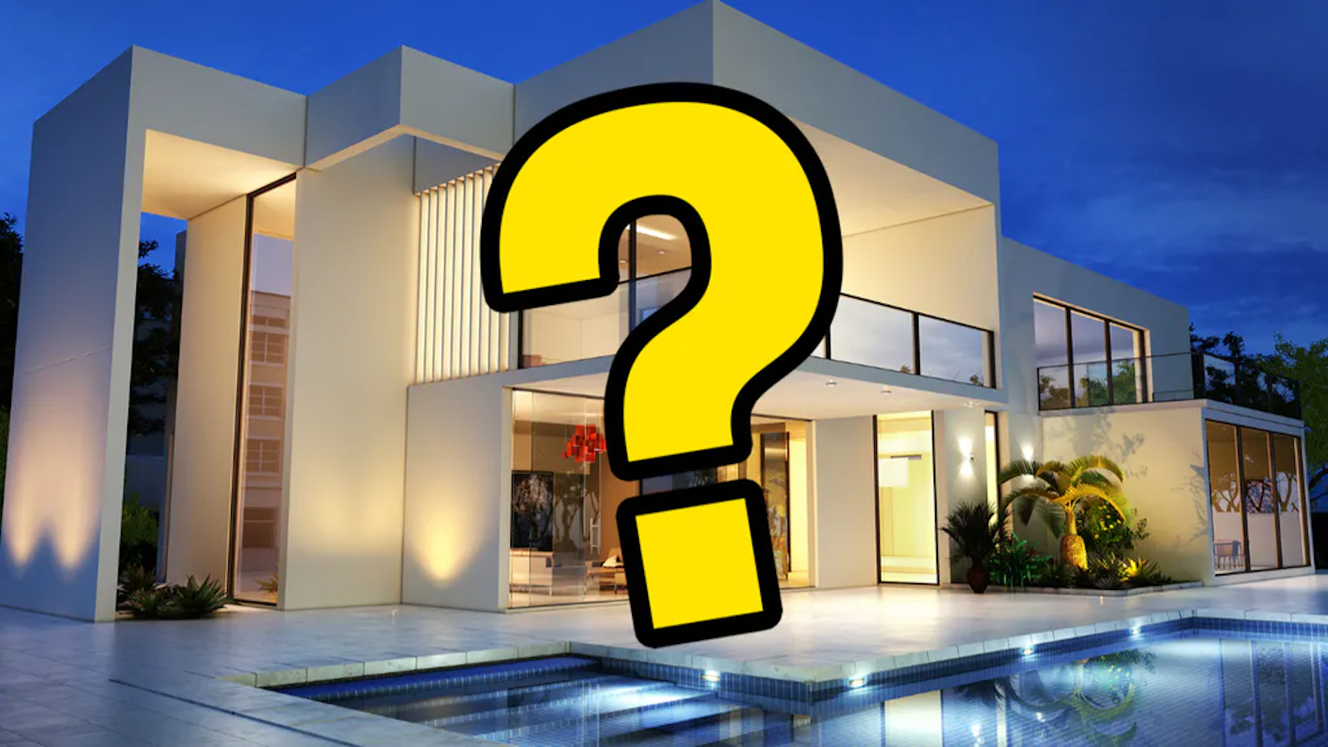 Posh mansion with a question mark
