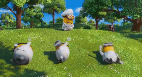This is a GIF of the Minions singing